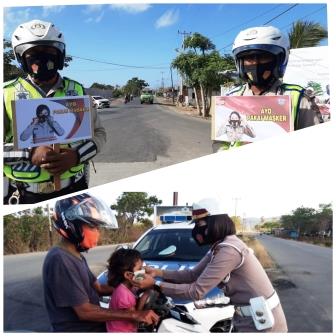 Satlantas Polres MBD Serukan “Ayo Pake Masker”