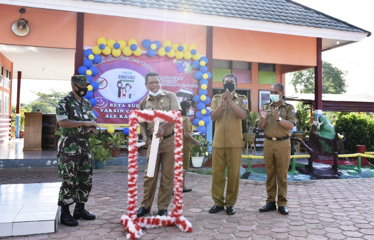 Pencanangan Vaksinasi Anak MBD di SDN Tiakur