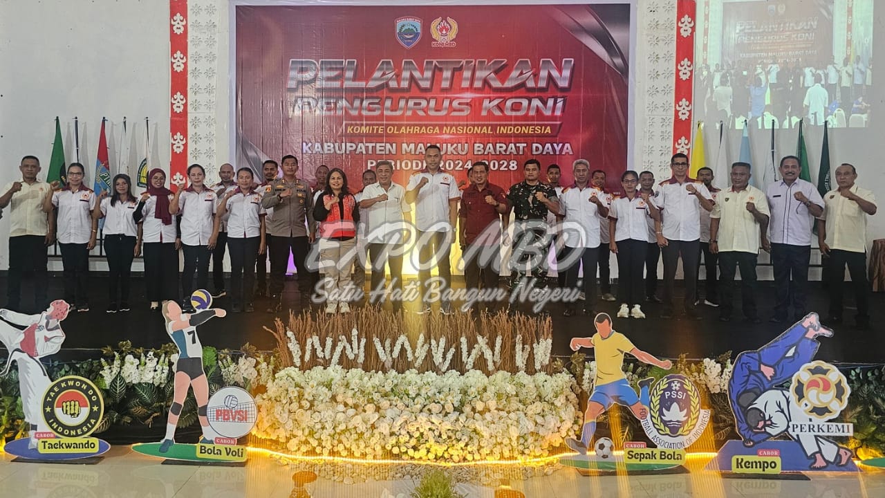 Pelantikan Pengurus KONI, Pemkab MBD Dukung Pembinaan Olahraga