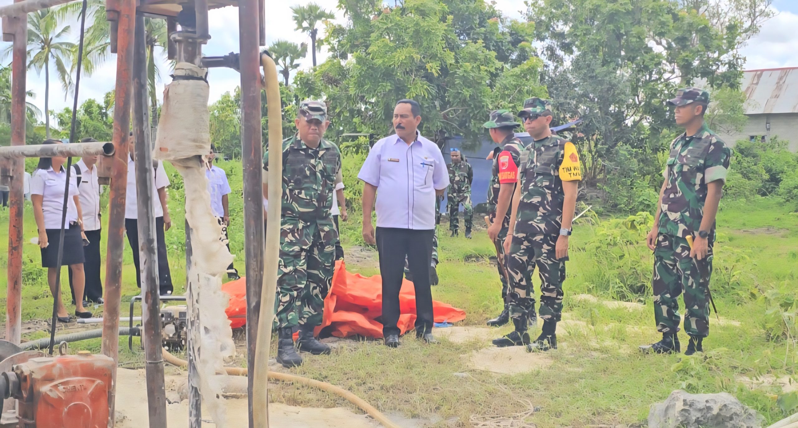 Pembangunan Sumur Bor TMMD di Moain Hampir Rampung
