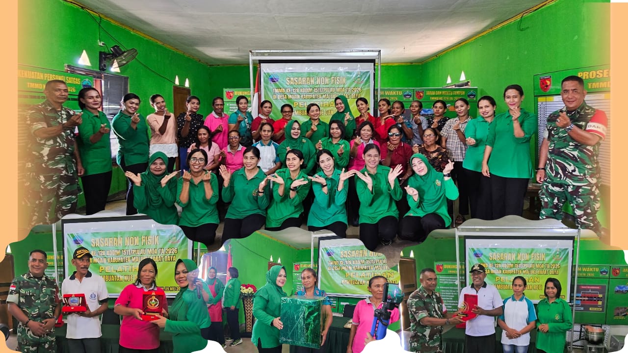 Kreasi Dapur Jadi Peluang, TMMD Kodim Moa Gelar Pelatihan Kue dan Roti