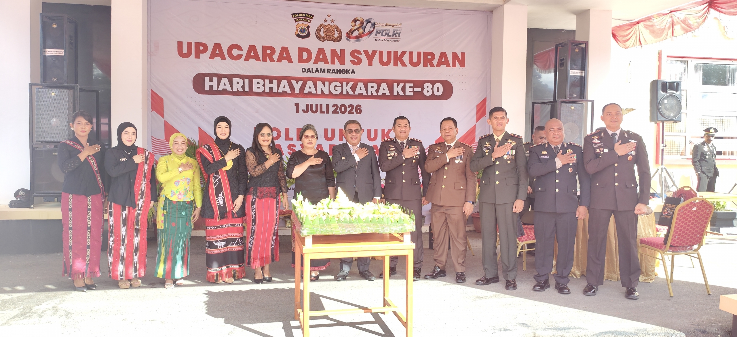 Pasi Ops Kodim Moa Hadiri Upacara HUT Ke-80 Bhayangkara