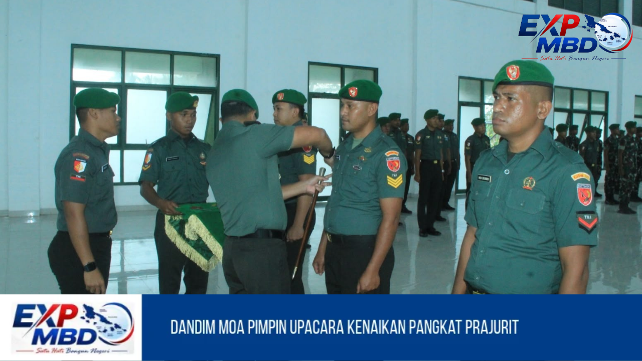 Dandim Moa Pimpin Upacara Kenaikan Pangkat Prajurit